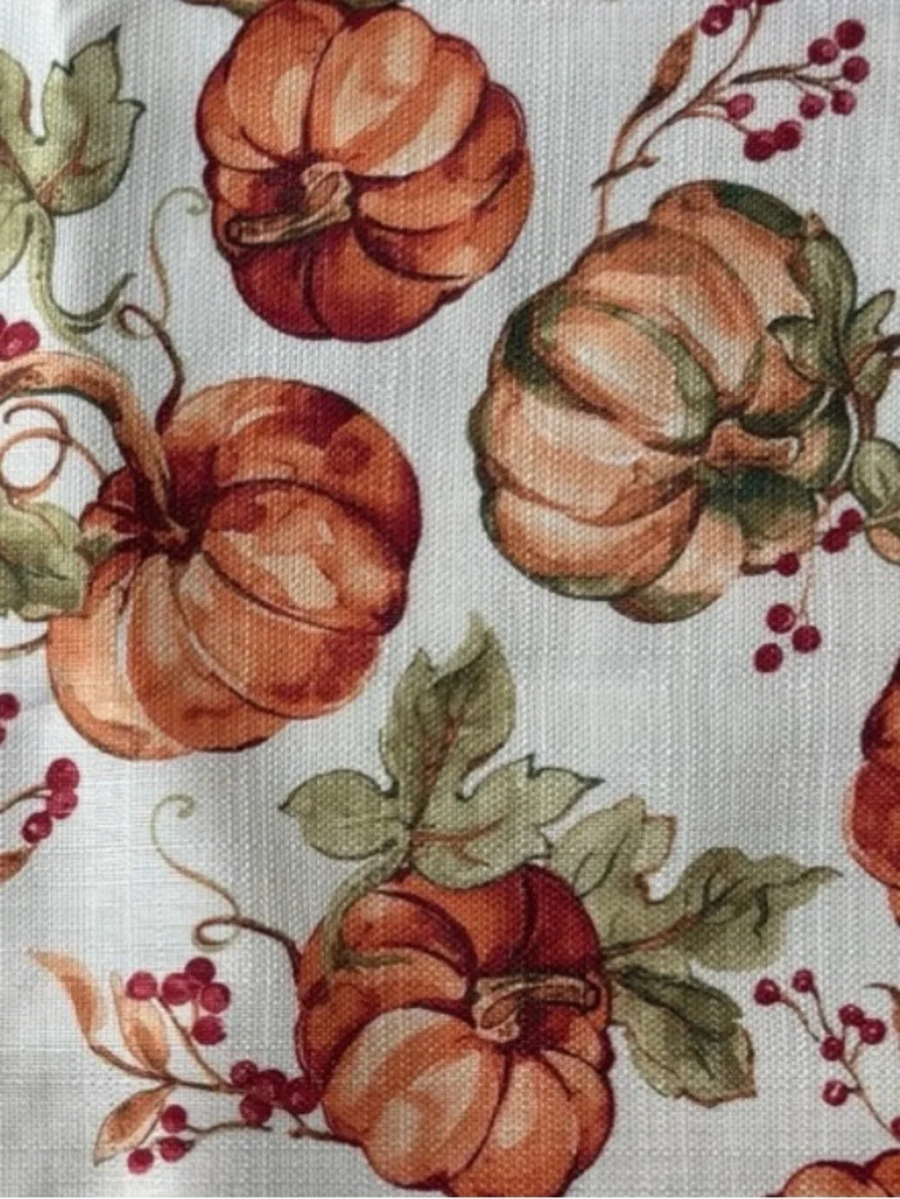 Fall Tablecloth Holiday Pumpkin Berries Leaves Festive Autumn Large 100” x 120”